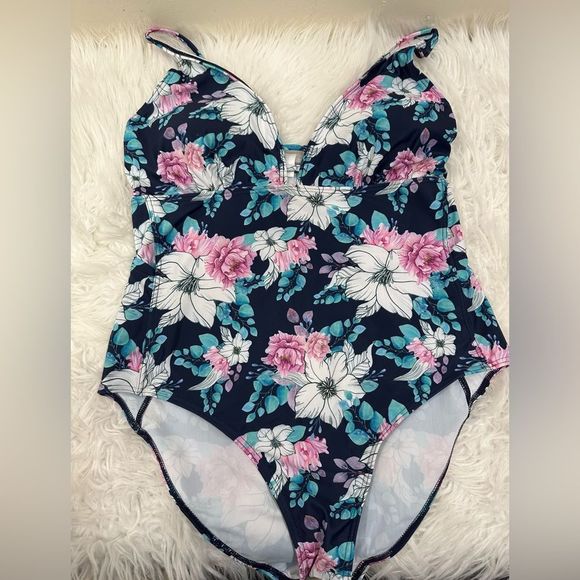 Floral One Piece Bathing Suit - Picture 3 of 5